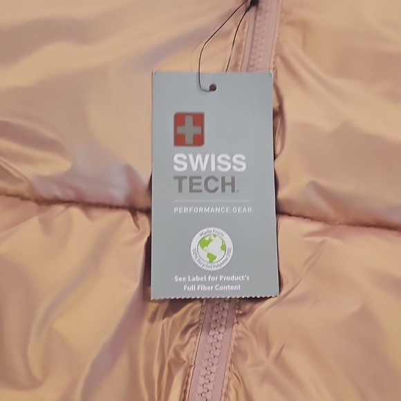 L Toddler Girls Puffer Jacket - Metallic Peach 3T NWT - Picture 7 of 8